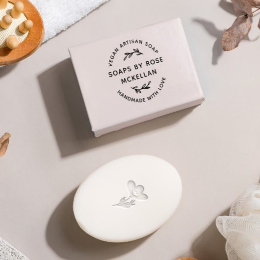 Handgezeichnete Grünflächen mit Liebe handgefertig Gummistempel