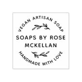 Handgezeichnete Grünflächen mit Liebe handgefertig Gummistempel (Prägung)