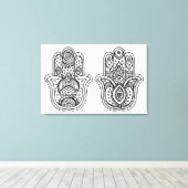 Handgezeichnete Hamsa mit Ornamenten 6 Leinwanddruck (Insitu (Holzboden))