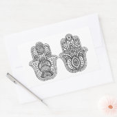 Handgezeichnete Hamsa mit Ornamenten Rechteckiger Aufkleber (Umschlag)