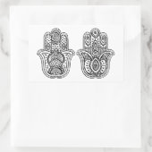 Handgezeichnete Hamsa mit Ornamenten Rechteckiger Aufkleber (Tasche)