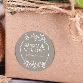 Handgezeichnete Handarbeit mit Personalisierter Li Runder Aufkleber