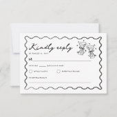 Handgezeichnete, handgeschriebene Hochzeit RSVP Karte (Vorderseite)