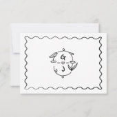 Handgezeichnete, handgeschriebene Hochzeit RSVP Karte (Rückseite)