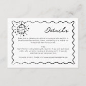 Handgezeichnete handgeschriebene Hochzeitsdetails Begleitkarte (Vorderseite)