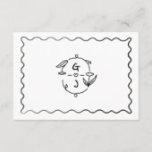 Handgezeichnete handgeschriebene Hochzeitsdetails Begleitkarte (Rückseite)