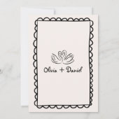 Handgezeichnete Handschrift Zeichnend Funky Weddin Einladung (Rückseite)