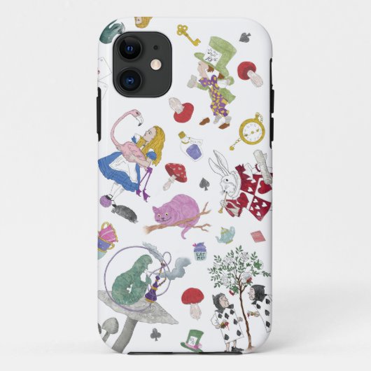 Handgezeichnete Handzelle mit Alice im Wunderland Case-Mate iPhone Hülle (Rückseite)