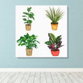 Handgezeichnete Hauspflanze Kunst Leinwanddruck (Insitu (Holzboden))