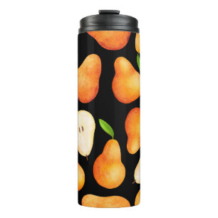 Handgezeichnete, helle Früchte nahtlos Muster. Rea Thermosbecher