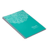 Handgezeichnete Henna Circle Design Helle Pool Bla Notizblock (Rechte Seite)