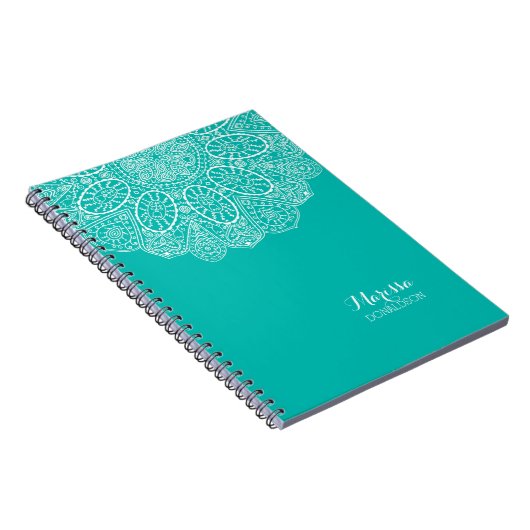 Handgezeichnete Henna Circle Design Helle Pool Bla Notizblock (Rechte Seite)