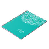 Handgezeichnete Henna Circle Design Helle Pool Bla Notizblock (Linke Seite)