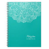 Handgezeichnete Henna Circle Design Helle Pool Bla Notizblock (Vorderseite)