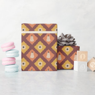 Handgezeichnete Herbst-Diamant-Wrapping Papier Rol Geschenkpapier