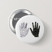Handgezeichnete Herz-Hände Button (Vorne & Hinten)