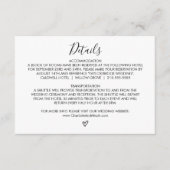 Handgezeichnete Herz-Hochzeitdetails Beipackkarte Begleitkarte (Vorderseite)