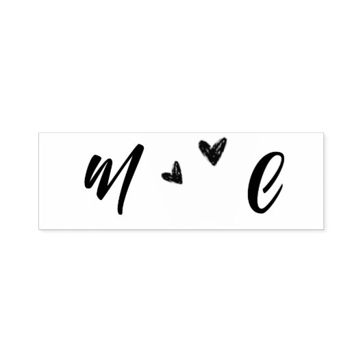 Handgezeichnete Herz-Namensinitialen Permastempel (Design)
