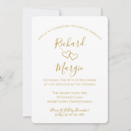 Handgezeichnete Herzen 50. Hochzeitsjubiläum Party Einladung