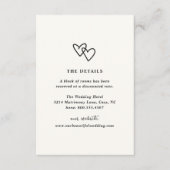 Handgezeichnete Herzen Doodle Moderne Hochzeit Begleitkarte (Vorderseite)