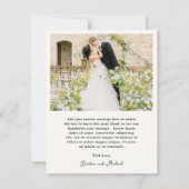 Handgezeichnete Herzen Doodle Moderne Hochzeit Dankeskarte (Rückseite)