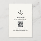Handgezeichnete Herzen Doodle Moderne Hochzeit RSVP Karte (Vorderseite)