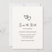 Handgezeichnete Herzen Doodle Moderne Hochzeit Save The Date (Vorderseite)