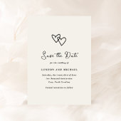 Handgezeichnete Herzen Doodle Moderne Hochzeit Save The Date