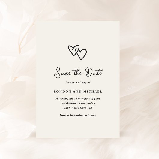 Handgezeichnete Herzen Doodle Moderne Hochzeit Save The Date