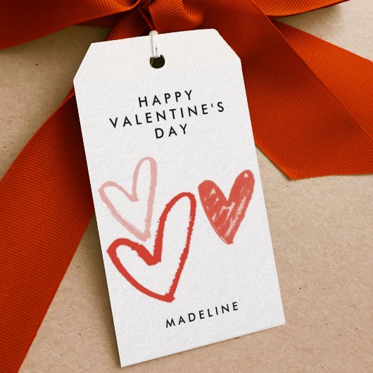 Handgezeichnete Herzen Geschenkanhänger