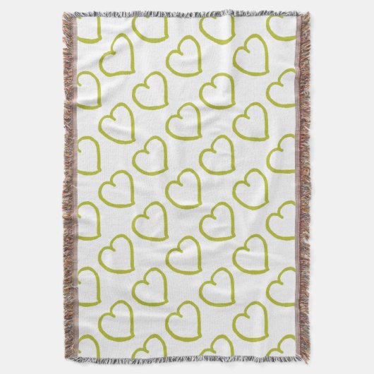 Handgezeichnete Herzen grün auf Weiß Decke (Vorderseite Vertikal)