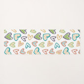 Handgezeichnete Herzen Multicolor Trendy Monogram Yogamatte (Rückseite (Horizontal))
