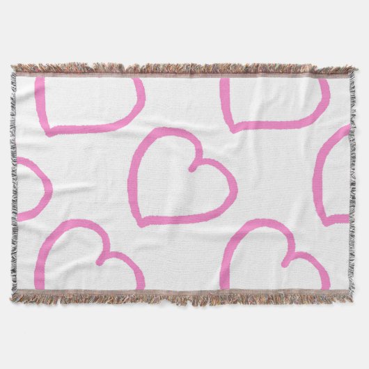 Handgezeichnete Herzen rosa auf Weiß Decke (Vorderseite)