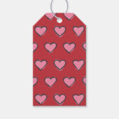 Handgezeichnete Herzen Rosa und Rot Geschenkanhänger (Vorderseite)