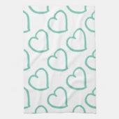 Handgezeichnete Herzen sind blau auf Weiß Küchentuch (Vertikal)