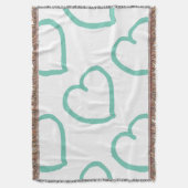 Handgezeichnete Herzen türkisblau auf weiß Decke (Vorderseite Vertikal)