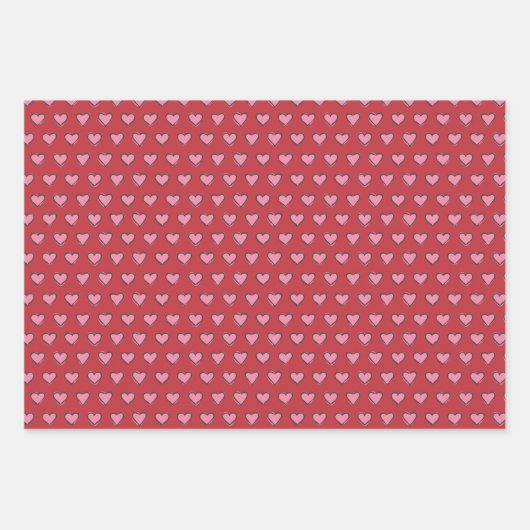 Handgezeichnete Herzen Vol. 2 Valentine Gift Wrap Geschenkpapier Set (Vorderseite 2)
