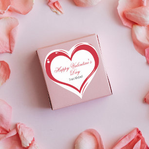 Handgezeichnete Herzform Frohen Valentinstag Herz-Aufkleber