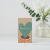 Handgezeichnete Herzkaktus-Pflanze Shop Botanische Visitenkarte (Stehend Vorderseite)