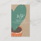 Handgezeichnete Herzkaktus-Pflanze Shop Botanische Visitenkarte (Rückseite)