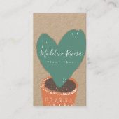 Handgezeichnete Herzkaktus-Pflanze Shop Botanische Visitenkarte (Vorderseite)