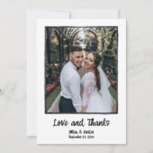 Handgezeichnete Hochzeit Dankeschön Karte W Anmerk (Vorderseite)