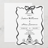 Handgezeichnete Hochzeit Einladung (Vorne/Hinten)