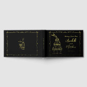 Handgezeichnete Hochzeit Gold Gästebuch (Voll)
