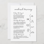 Handgezeichnete Hochzeit in Urlaubsort Begrüßungsb Mitteilungskarte (Rückseite)