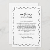 Handgezeichnete Hochzeit in Urlaubsort Begrüßungsb Mitteilungskarte (Vorne/Hinten)