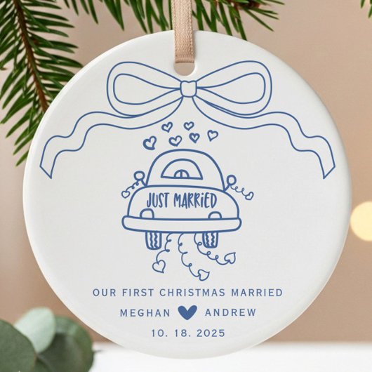 Handgezeichnete Hochzeit Keramik Ornament