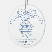 Handgezeichnete Hochzeit Keramik Ornament (Links)