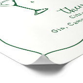 handgezeichnete Hochzeit Signature Cocktails Geträ Poster (Ecke)