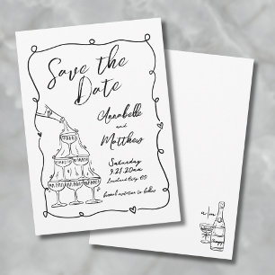 Handgezeichnete Hochzeit - Termin vormerken Save The Date